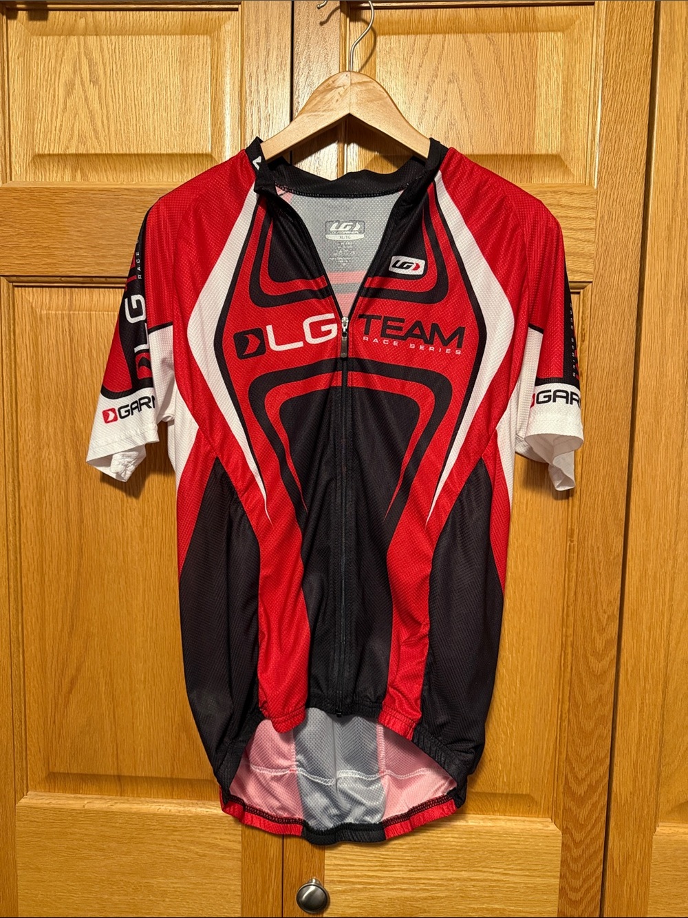Louis Garneau Short Sleeve Cycling Jersey Mens Full Zip Bicycle XL TEAM Racing